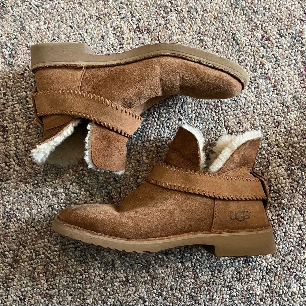 UGG Brown Suede Boots with Sheepskin Lining
